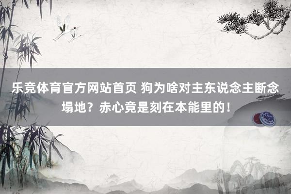 乐竞体育官方网站首页 狗为啥对主东说念主断念塌地？赤心竟是刻在本能里的！