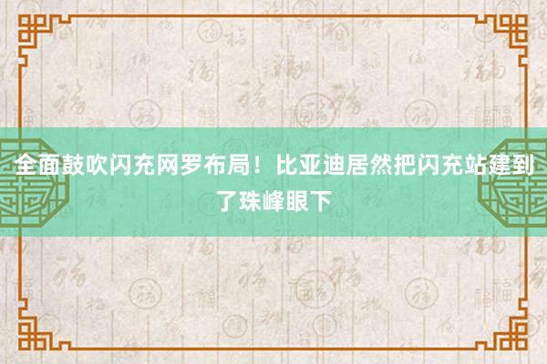 全面鼓吹闪充网罗布局！比亚迪居然把闪充站建到了珠峰眼下