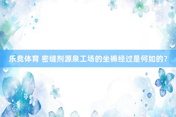 乐竞体育 密缝剂源泉工场的坐褥经过是何如的？
