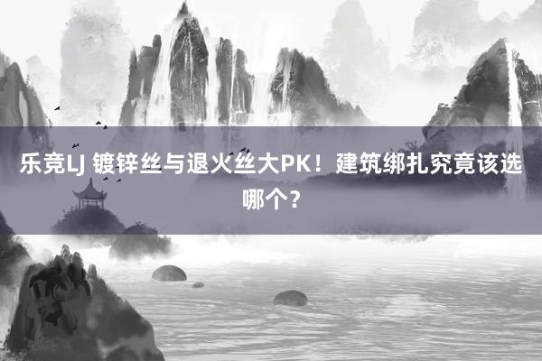 乐竞LJ 镀锌丝与退火丝大PK！建筑绑扎究竟该选哪个？