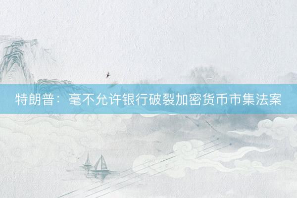 特朗普：毫不允许银行破裂加密货币市集法案